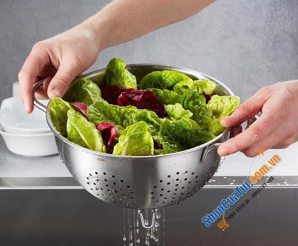 RỔ WMF GOURMET SEIHER 24CM; INOX, 3 CHÂN.