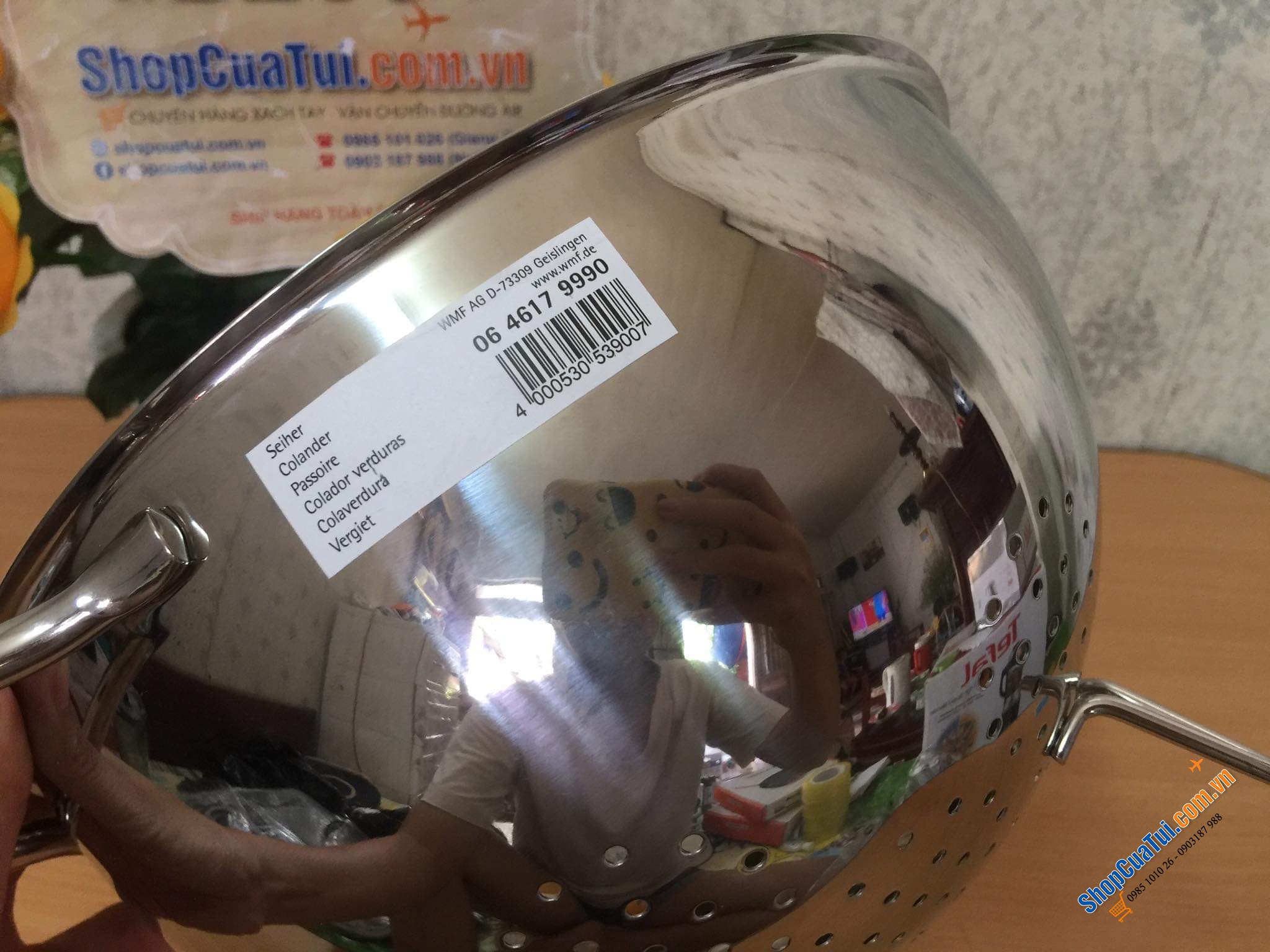 RỔ WMF GOURMET SEIHER 24CM; INOX, 3 CHÂN.