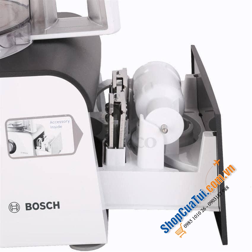 Máy làm bếp đa năng Bosch MCM STYLINE - Công suất: 800W, 2 tốc độ xay, 1 tốc độ trộn.