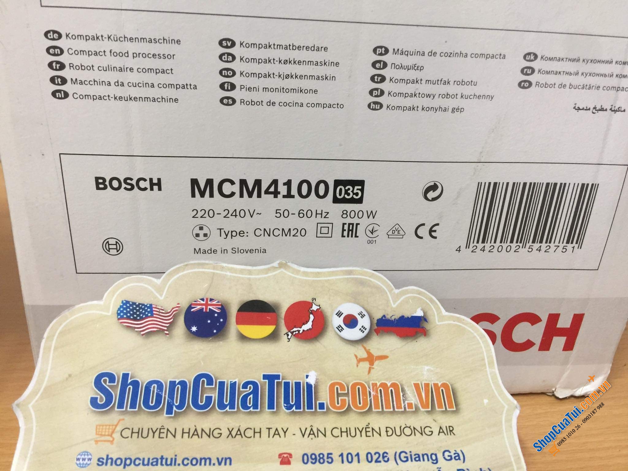 Máy làm bếp đa năng Bosch MCM STYLINE - Công suất: 800W, 2 tốc độ xay, 1 tốc độ trộn.