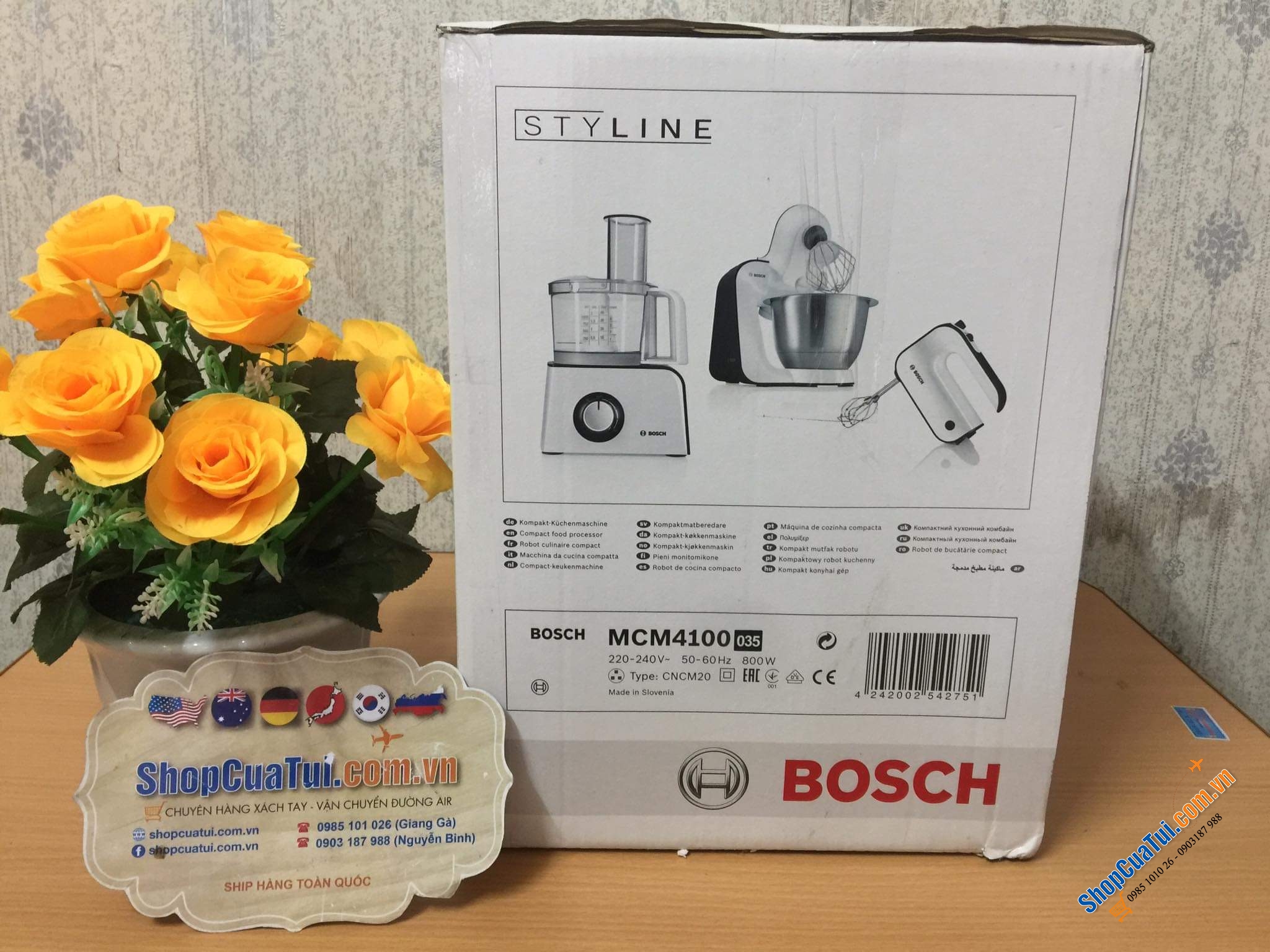 Máy làm bếp đa năng Bosch MCM STYLINE - Công suất: 800W, 2 tốc độ xay, 1 tốc độ trộn.
