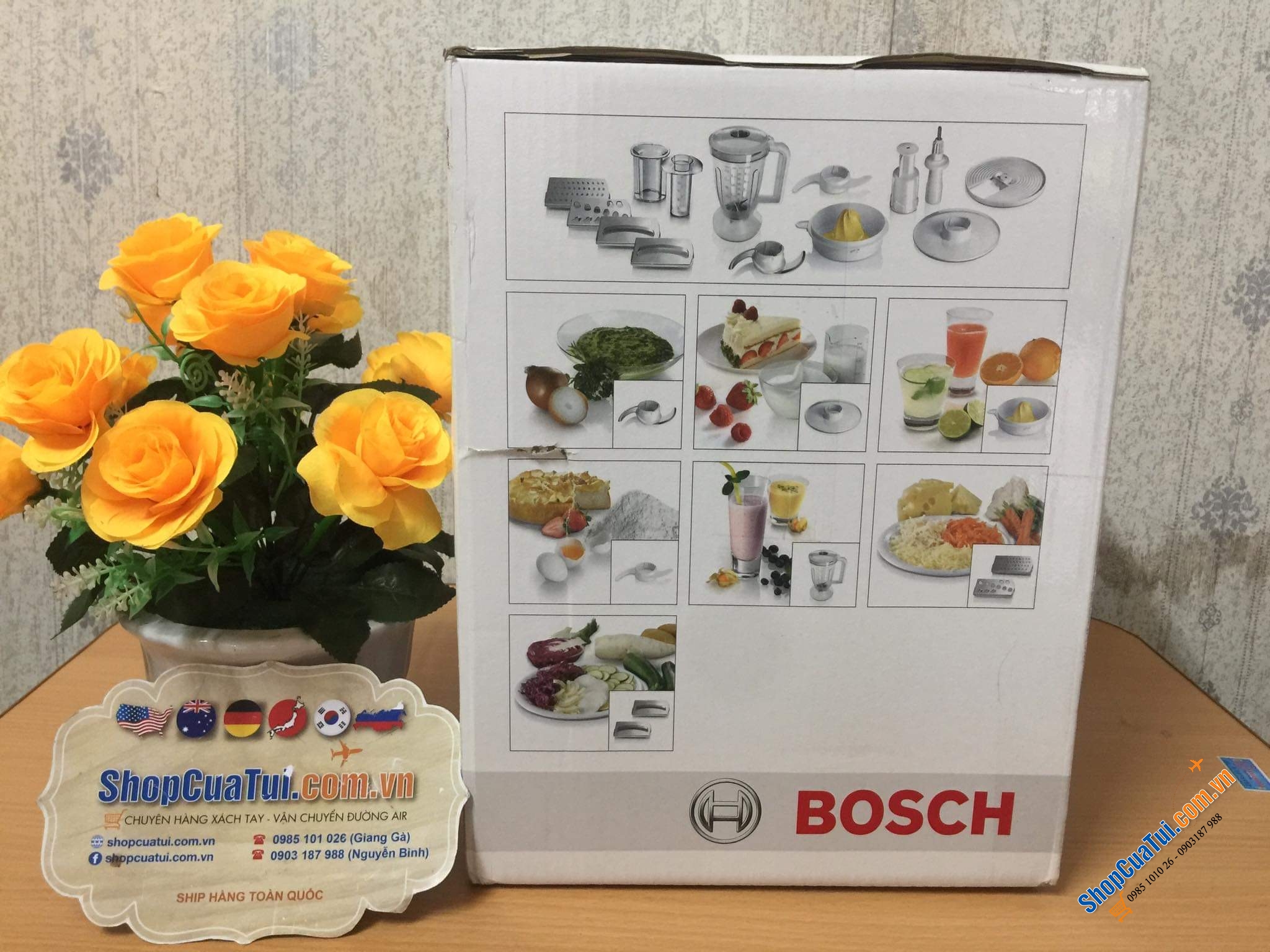 Máy làm bếp đa năng Bosch MCM STYLINE - Công suất: 800W, 2 tốc độ xay, 1 tốc độ trộn.