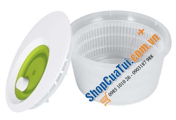 RỔ QUAY KHÔ RAU EMSA - rổ quay rau vừa rửa, vừa ngâm và quay được rau trong rổ