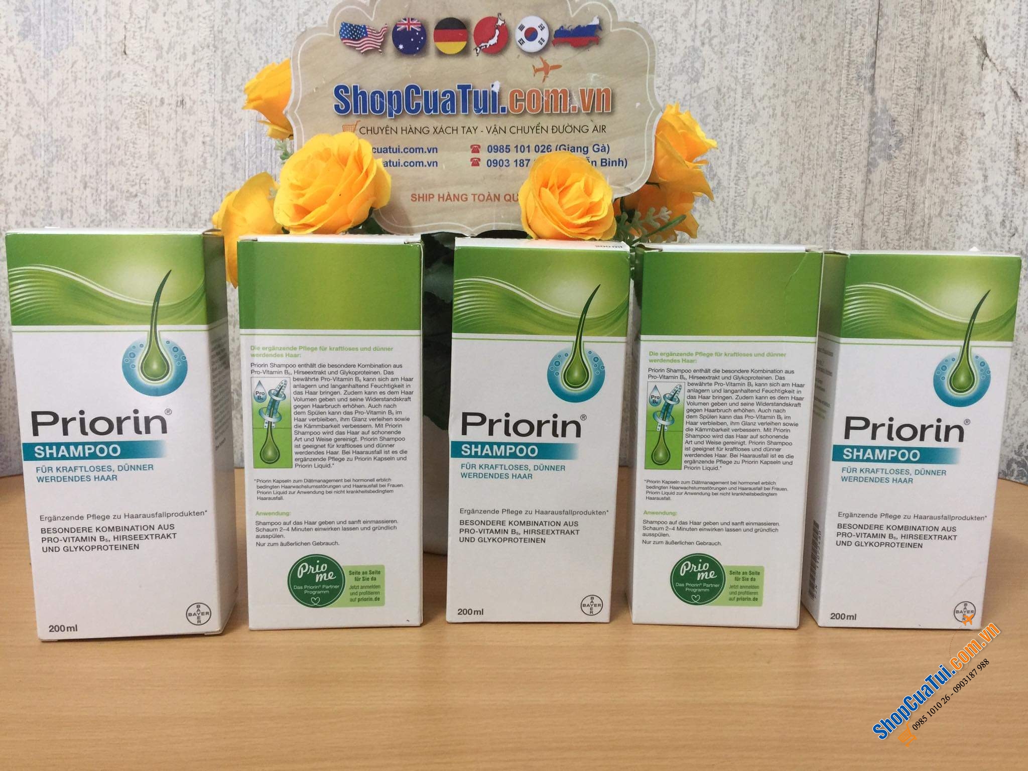 Dầu gội đầu trị rụng tóc, hói đầu làm dầy và dài tóc Priorin của ĐỨC.