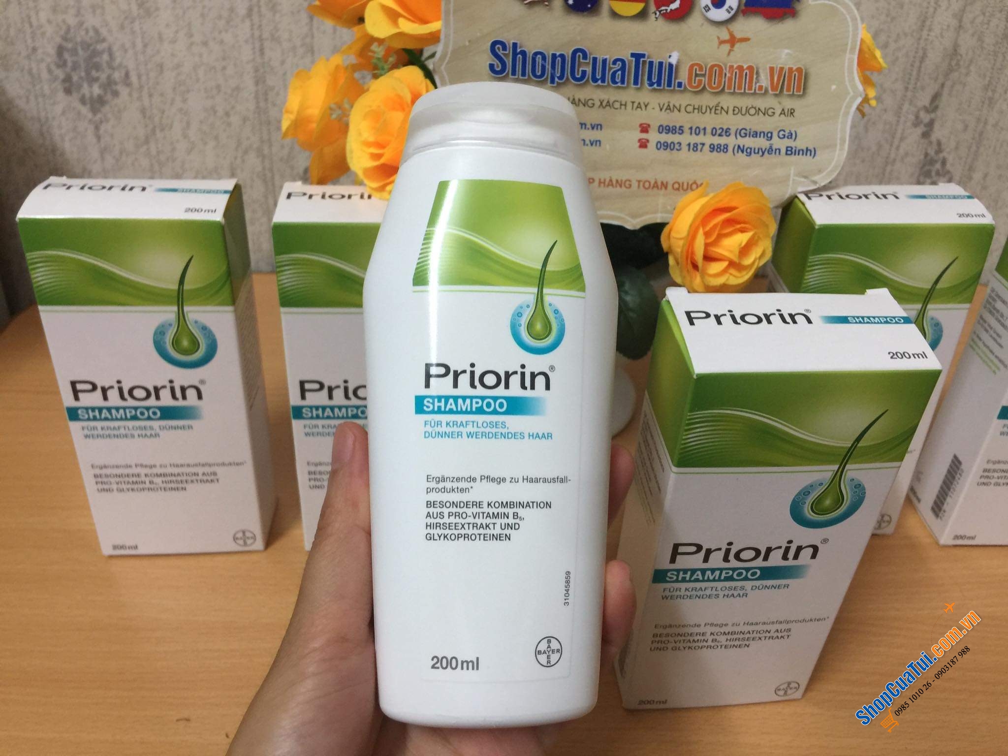 Dầu gội đầu trị rụng tóc, hói đầu làm dầy và dài tóc Priorin của ĐỨC.