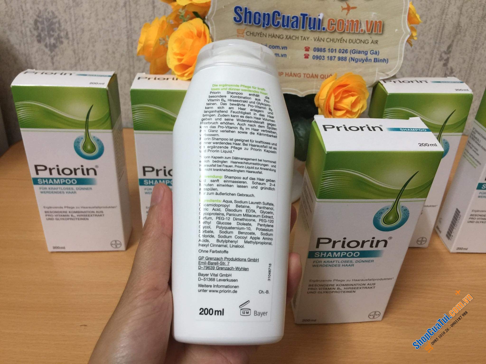 Dầu gội đầu trị rụng tóc, hói đầu làm dầy và dài tóc Priorin của ĐỨC.