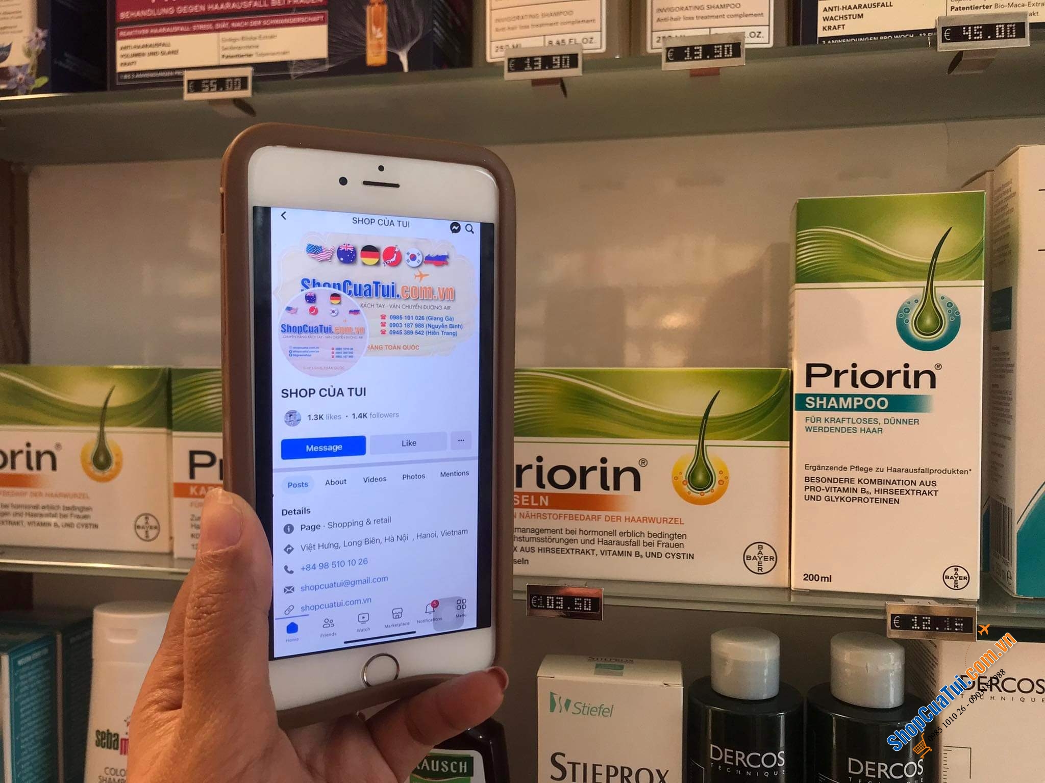 Dầu gội đầu trị rụng tóc, hói đầu làm dầy và dài tóc Priorin của ĐỨC.