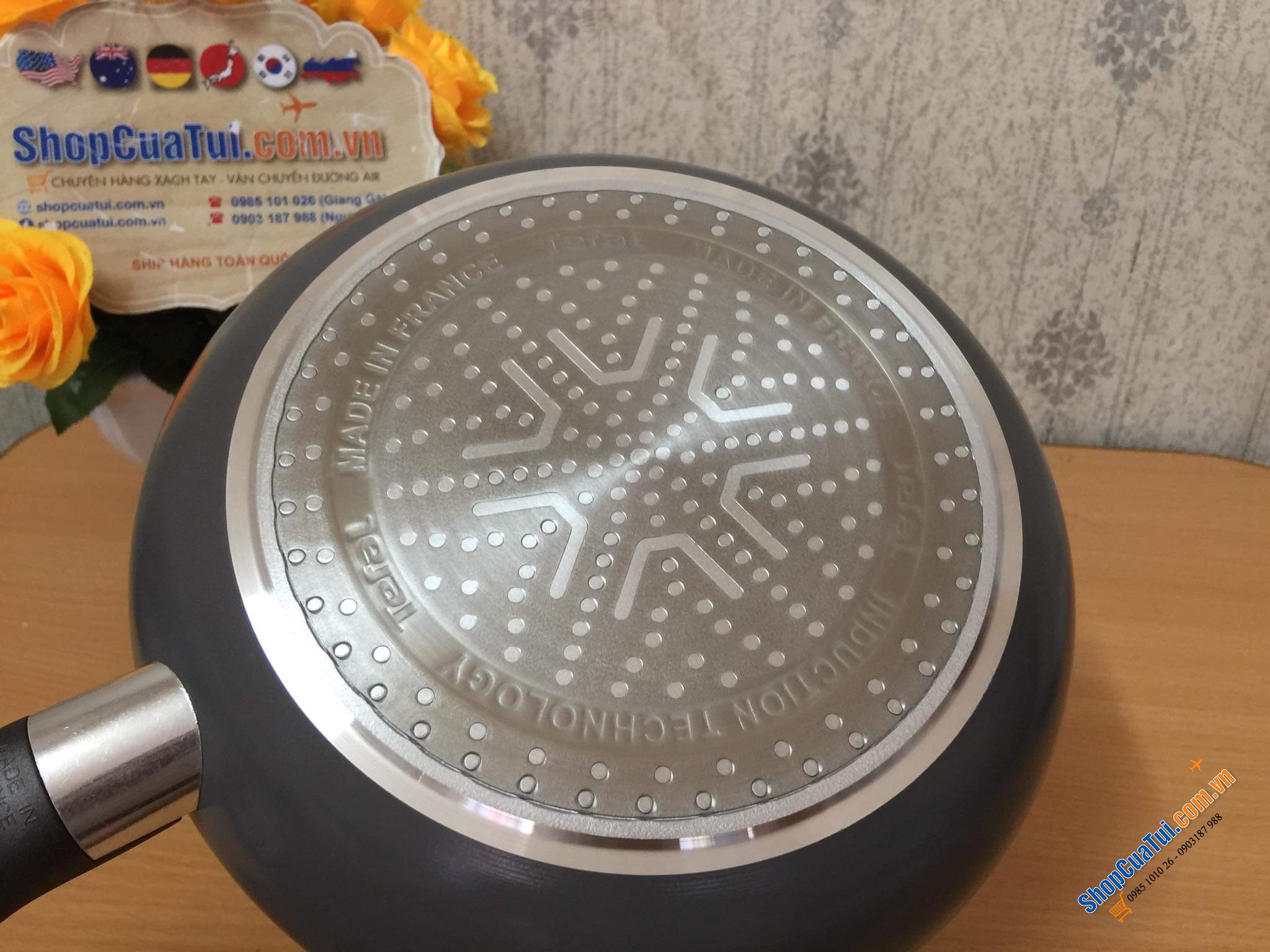 CHẢO XÀO CHẢO RÁN CHỐNG DÍNH TEFAL CERAMIC CONTROL LÒNG GỐM 20 CM - MADE IN FRANCE. 