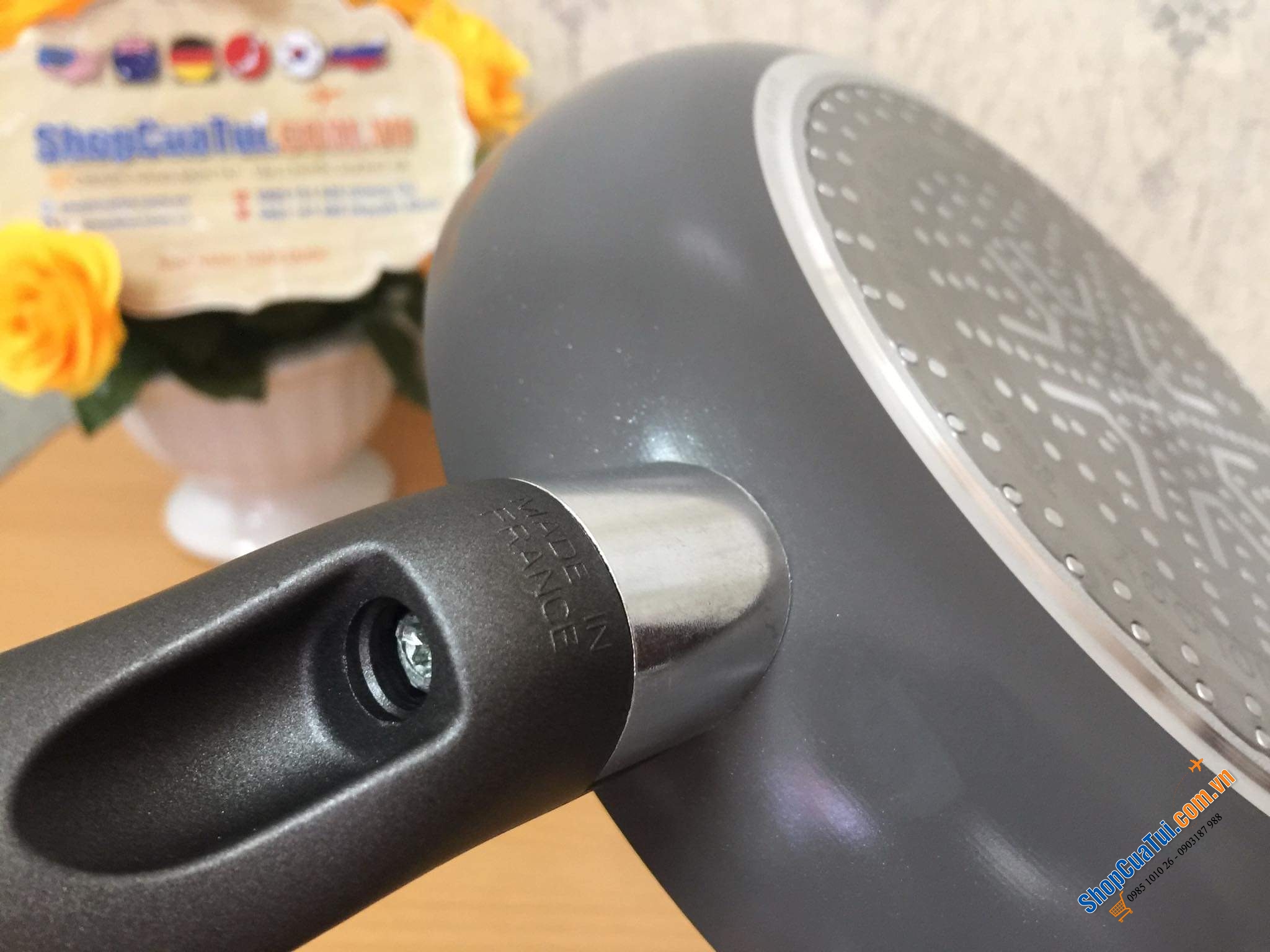 CHẢO XÀO CHẢO RÁN CHỐNG DÍNH TEFAL CERAMIC CONTROL LÒNG GỐM 20 CM - MADE IN FRANCE. 