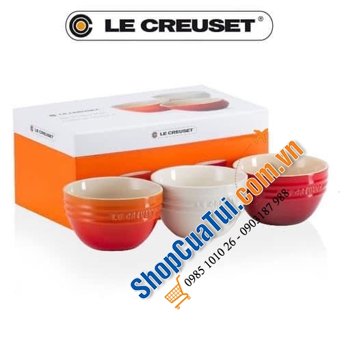 SET 3 BÁT CƠM NHỎ, SÚP, NƯỚC CHẤM LE CREUSET 12 cm - 150ML.