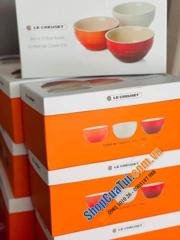 SET 3 BÁT CƠM NHỎ, SÚP, NƯỚC CHẤM LE CREUSET 12 cm - 150ML.