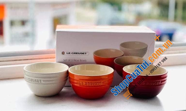 SET 3 BÁT CƠM NHỎ, SÚP, NƯỚC CHẤM LE CREUSET 12 cm - 150ML.