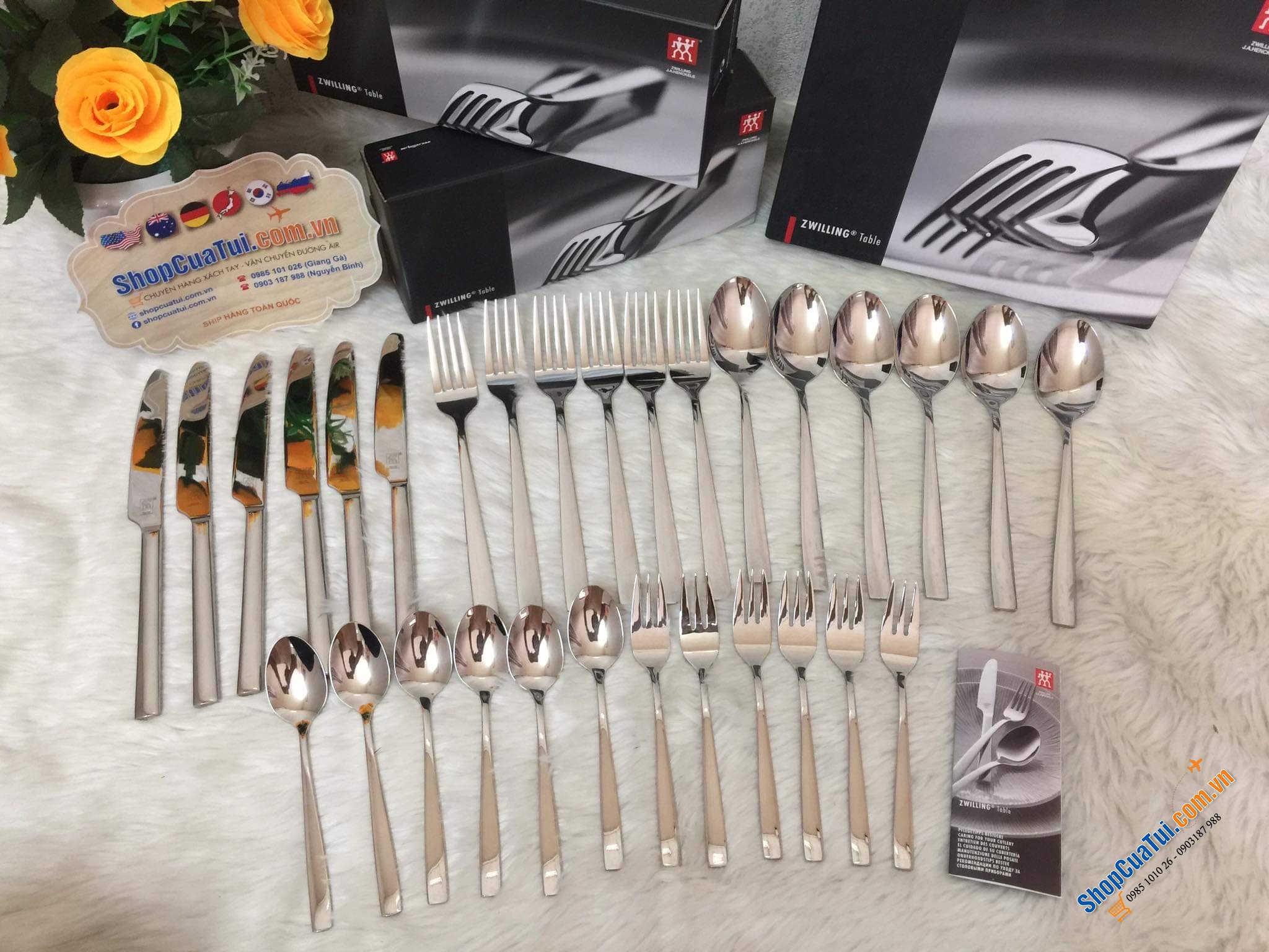 SET DAO THÌA DĨA ZWILLING ROSELAND 30 MÓN CHO 6 NGƯỜI