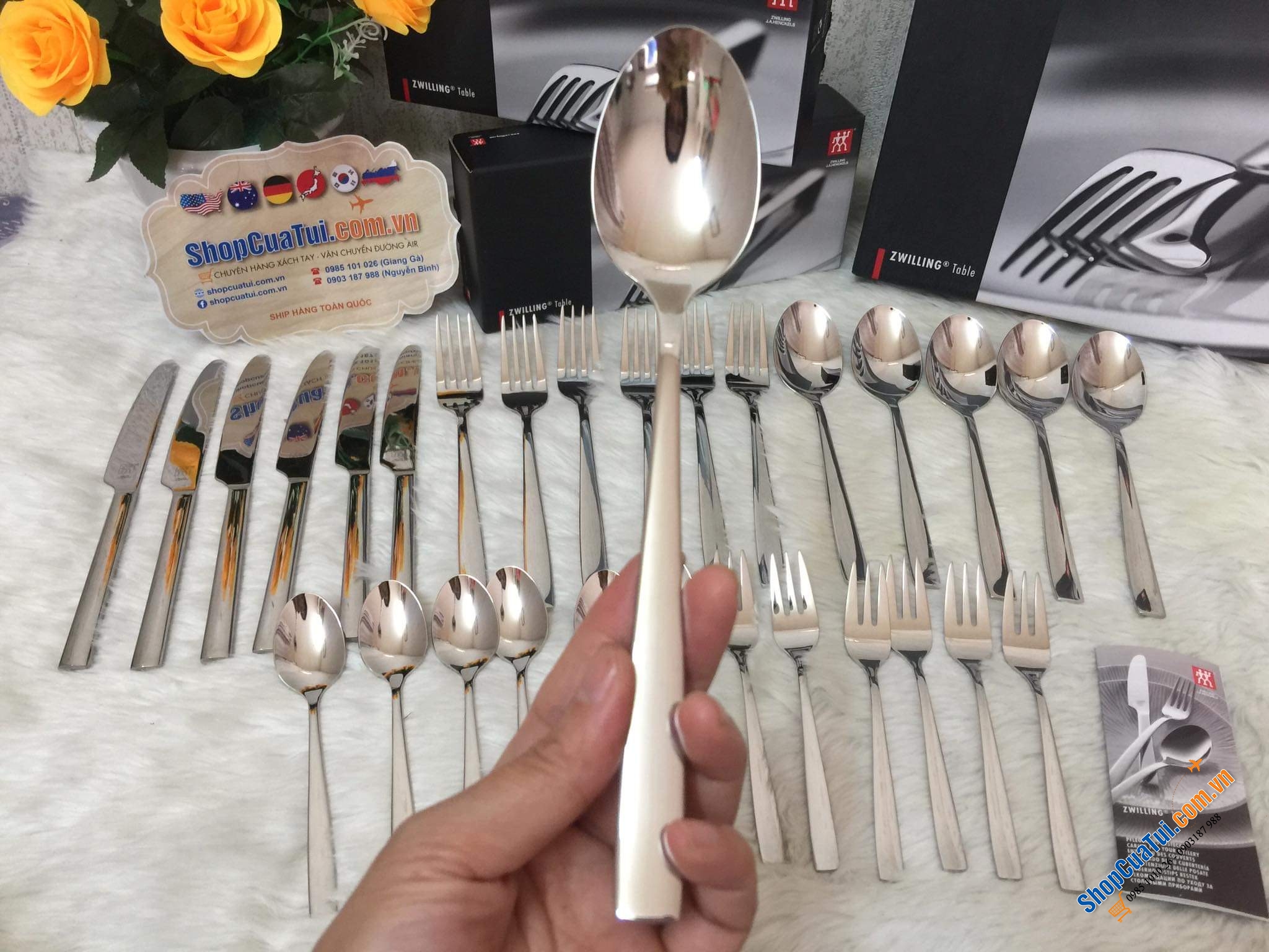 SET DAO THÌA DĨA ZWILLING ROSELAND 30 MÓN CHO 6 NGƯỜI