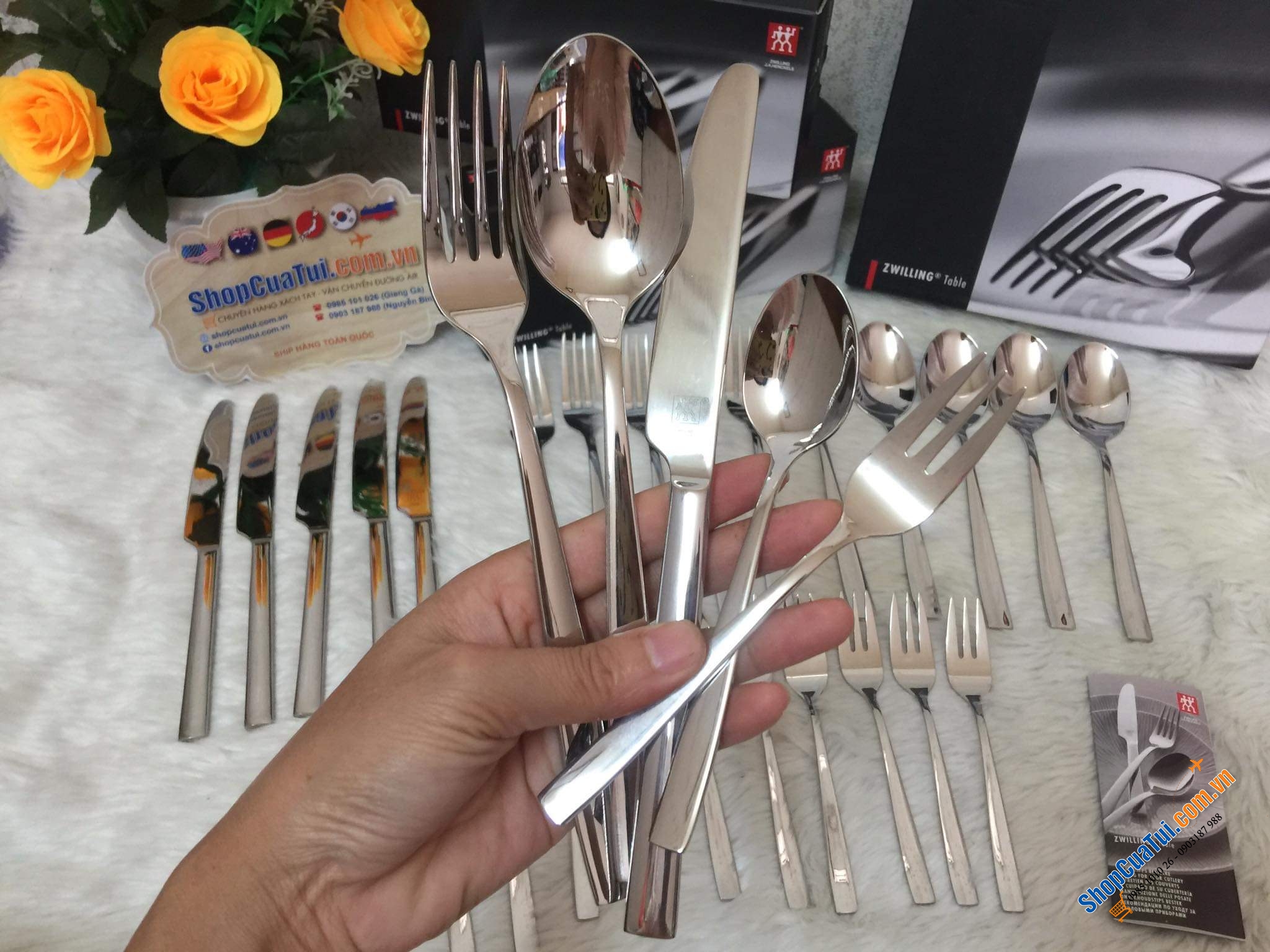 SET DAO THÌA DĨA ZWILLING ROSELAND 30 MÓN CHO 6 NGƯỜI