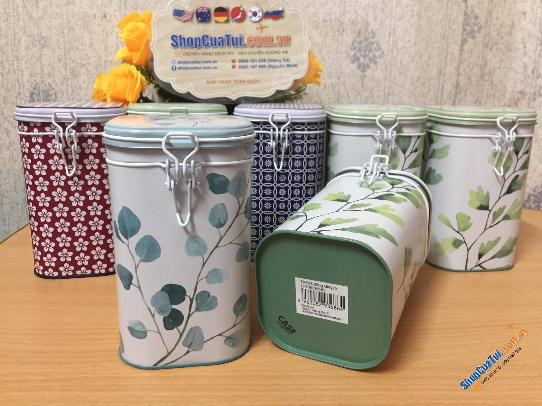 Hộp đựng trà, Hộp đựng cafe, trà Eigenart nội địa Đức siêu đẹp, siêu xinh.