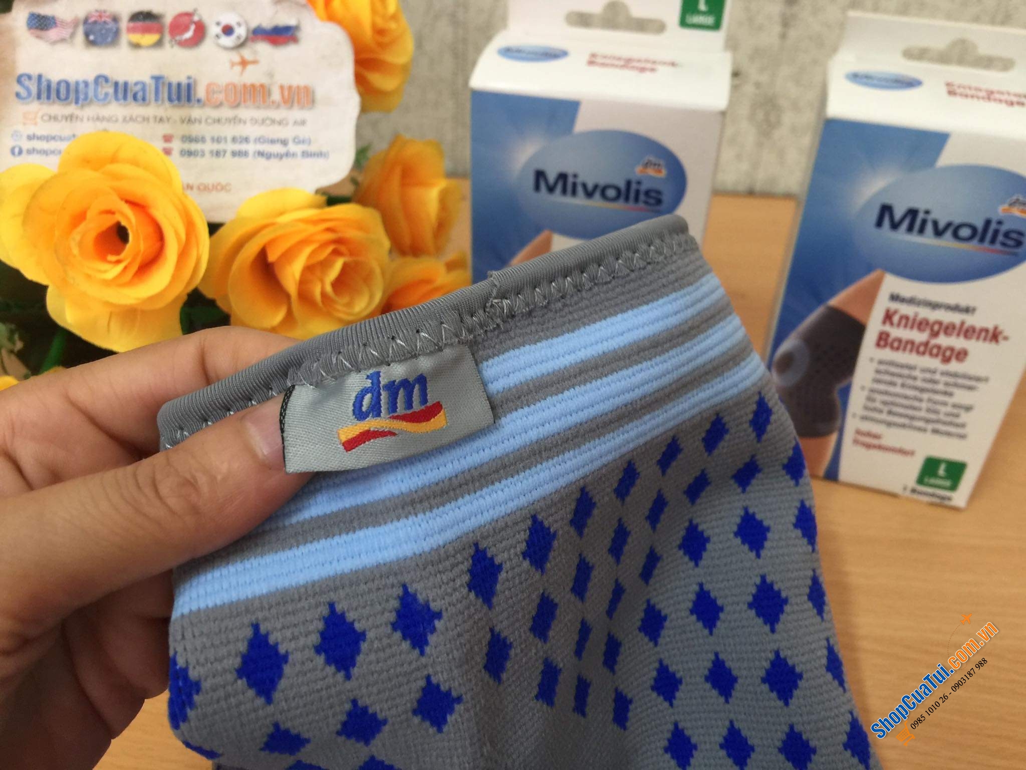 Đai bảo vệ đầu gối, cố định, giảm đau MIVOLIS hàng nội địa Đức dùng chỉ có ưng thôi..