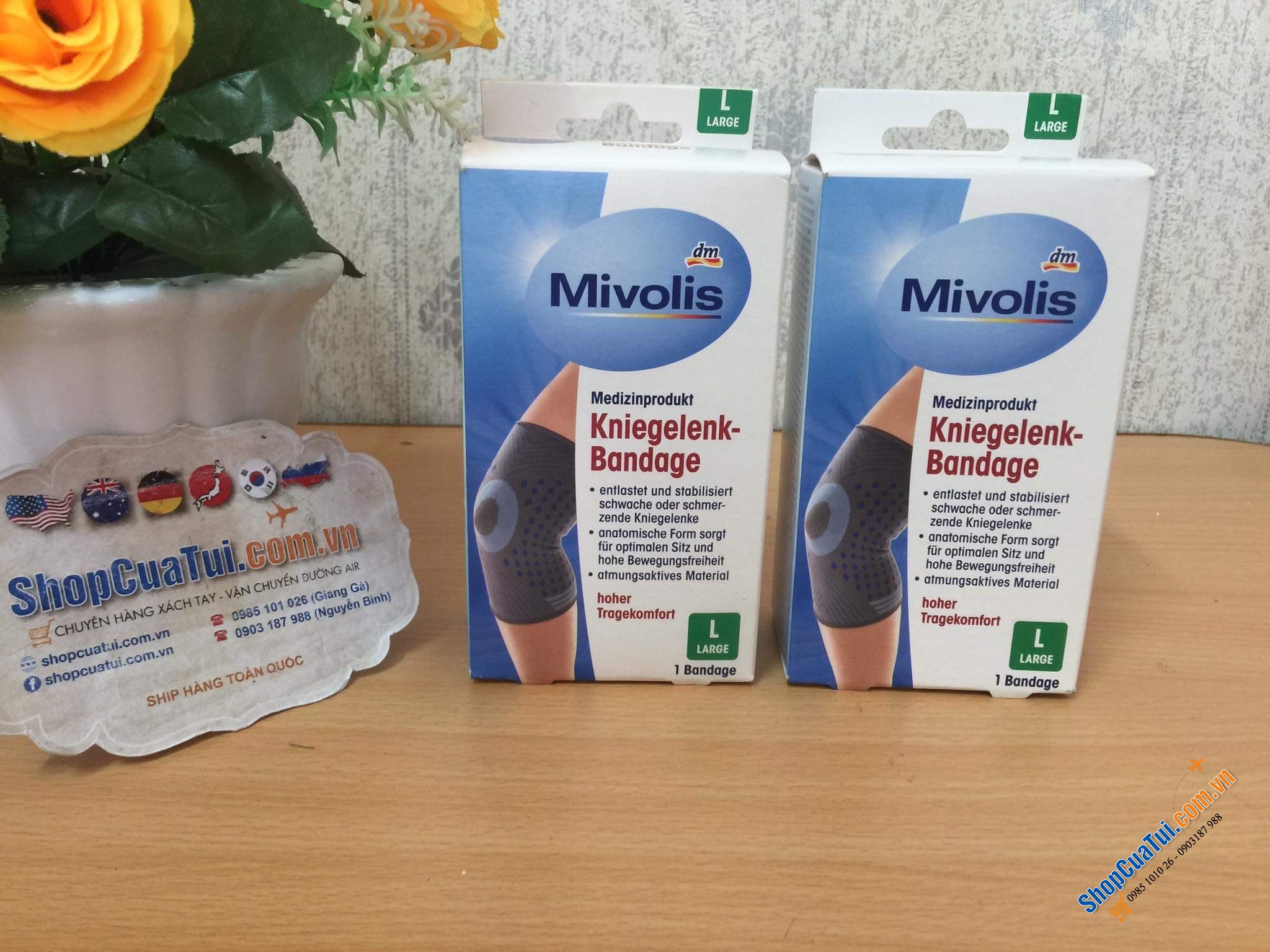 Đai bảo vệ đầu gối, cố định, giảm đau MIVOLIS hàng nội địa Đức dùng chỉ có ưng thôi..