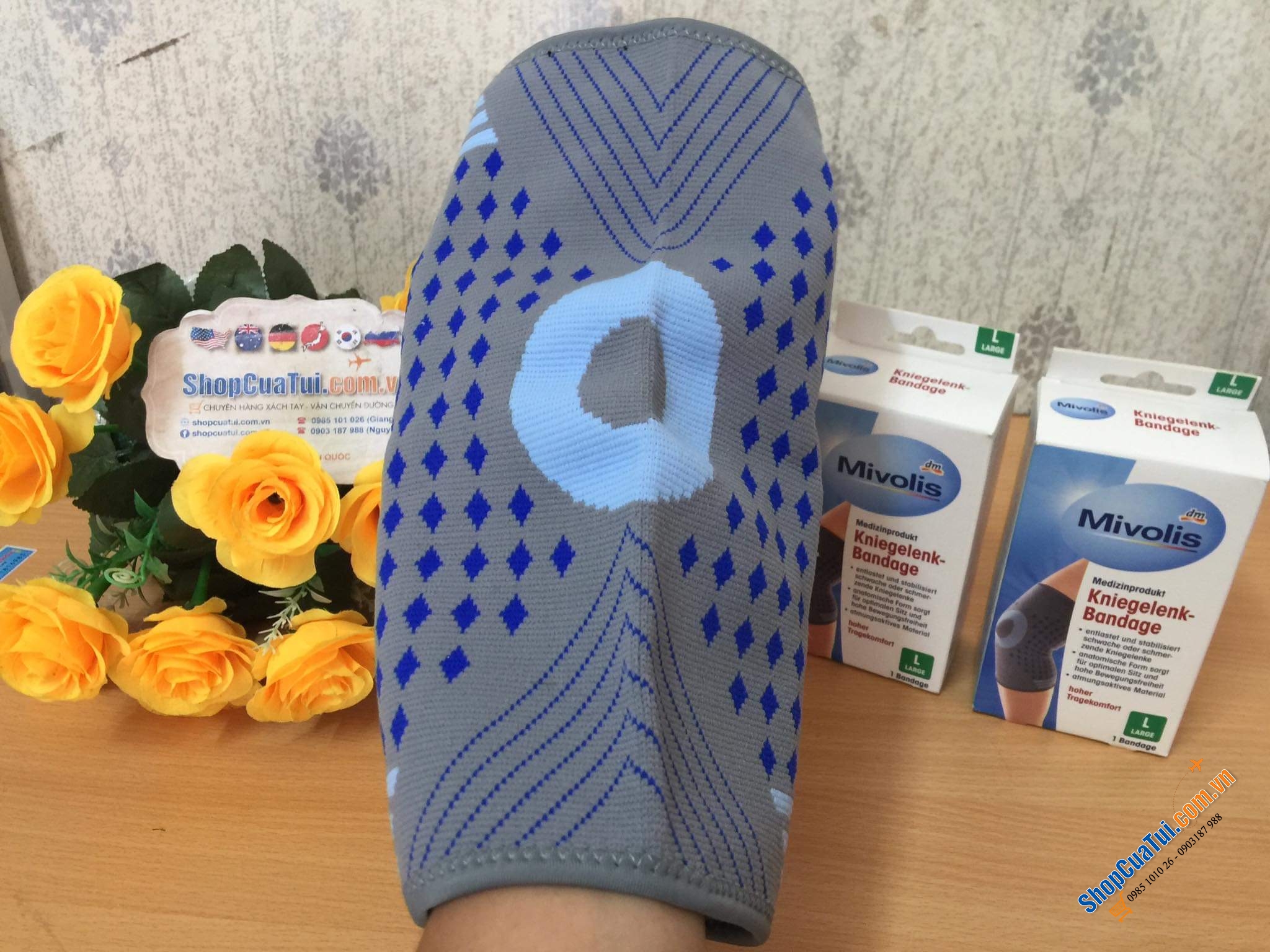 Đai bảo vệ đầu gối, cố định, giảm đau MIVOLIS hàng nội địa Đức dùng chỉ có ưng thôi..