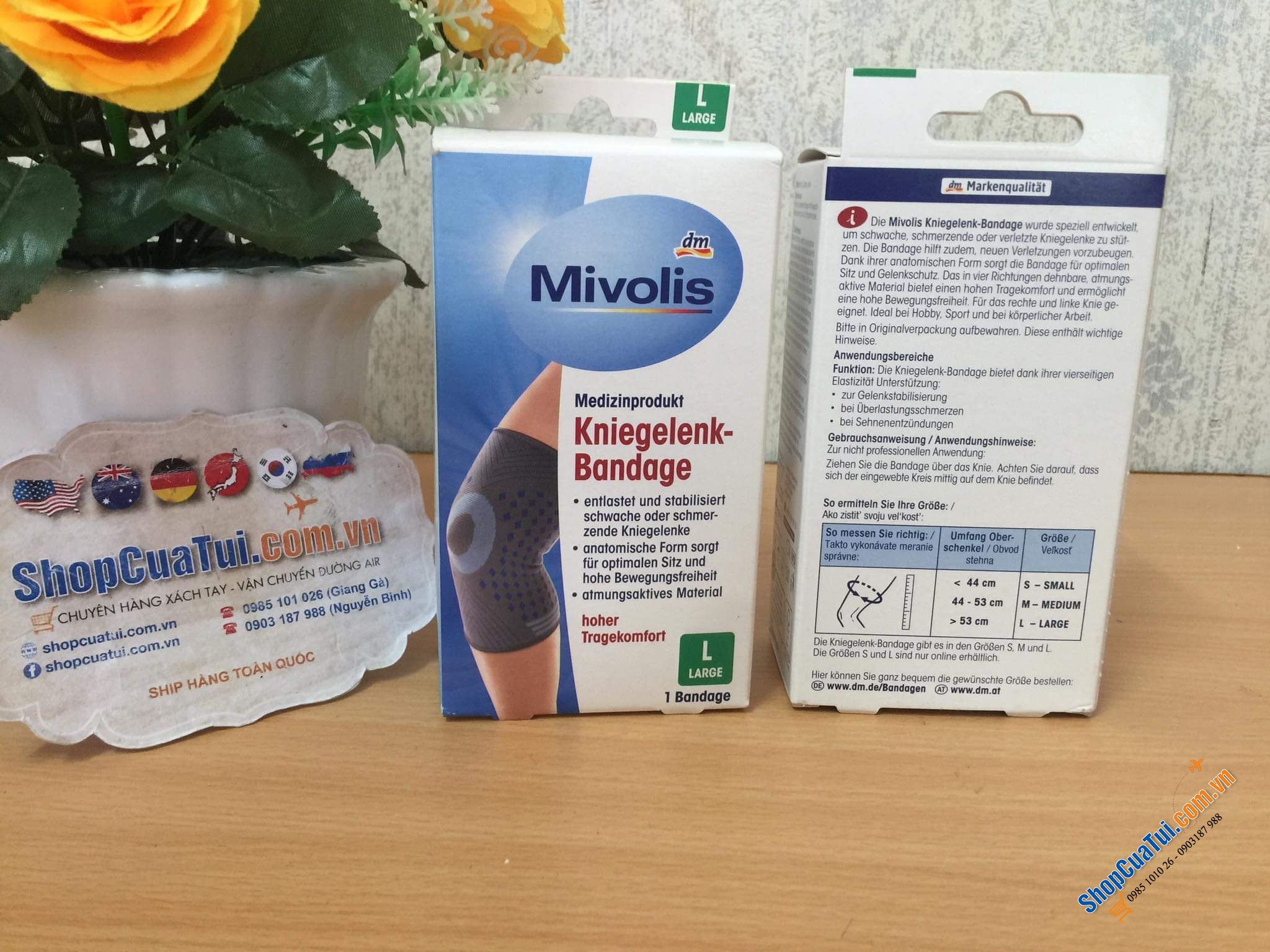 Đai bảo vệ đầu gối, cố định, giảm đau MIVOLIS hàng nội địa Đức dùng chỉ có ưng thôi..