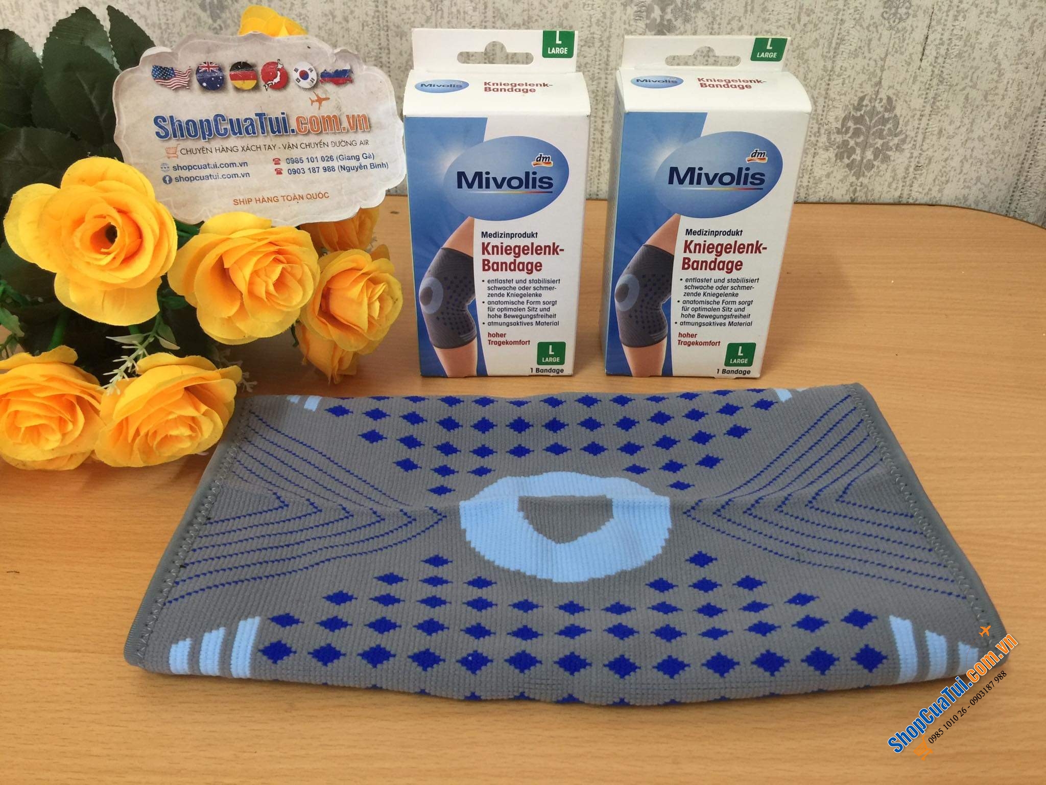 Đai bảo vệ đầu gối, cố định, giảm đau MIVOLIS hàng nội địa Đức dùng chỉ có ưng thôi..