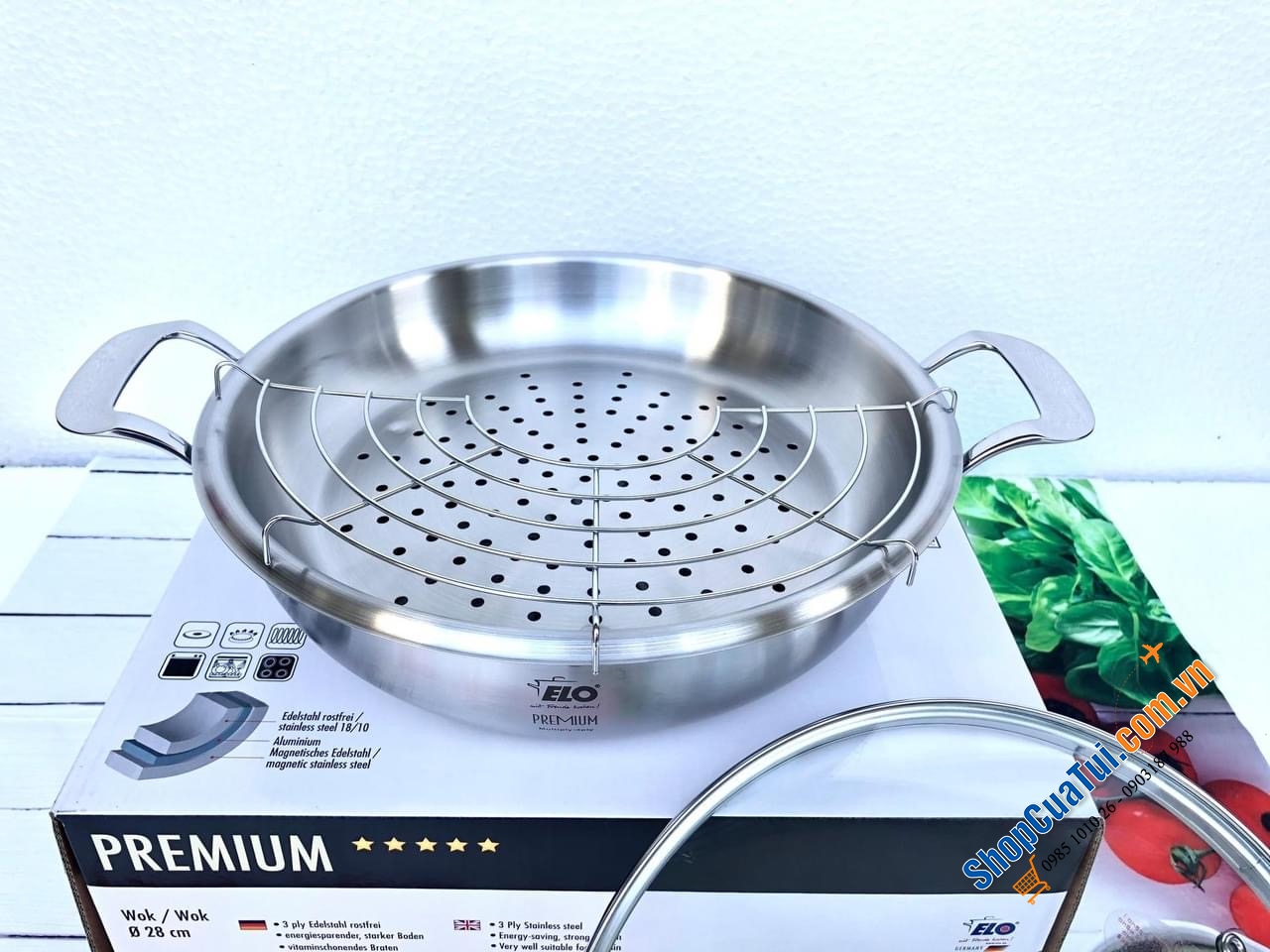 Nồi từ lai chảo nguyên khối đa năng ELO Germany - Chảo sâu lòng đa năng Elo Multiwok 28cm