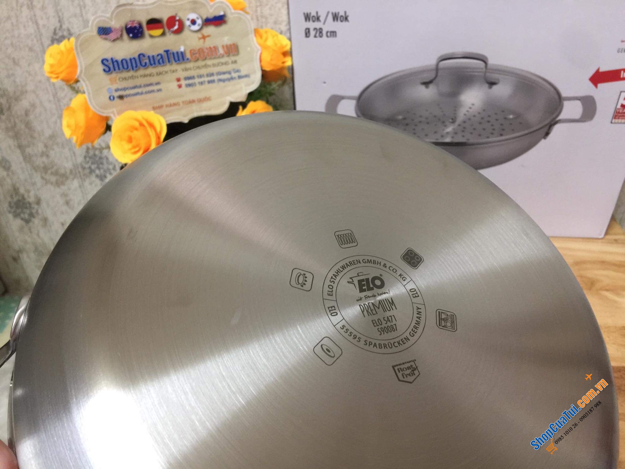 Nồi từ lai chảo nguyên khối đa năng ELO Germany - Chảo sâu lòng đa năng Elo Multiwok 28cm