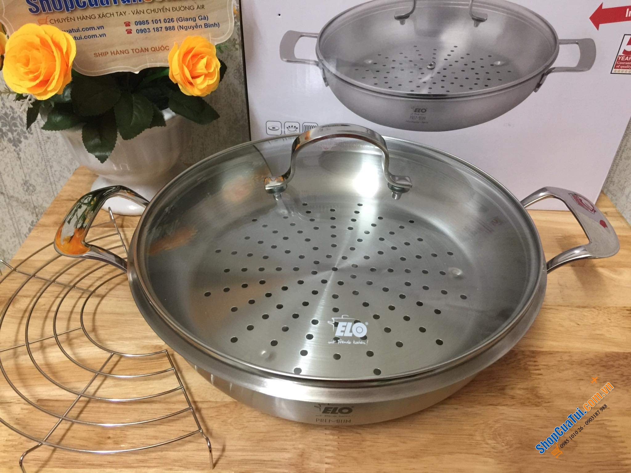 Nồi từ lai chảo nguyên khối đa năng ELO Germany - Chảo sâu lòng đa năng Elo Multiwok 28cm