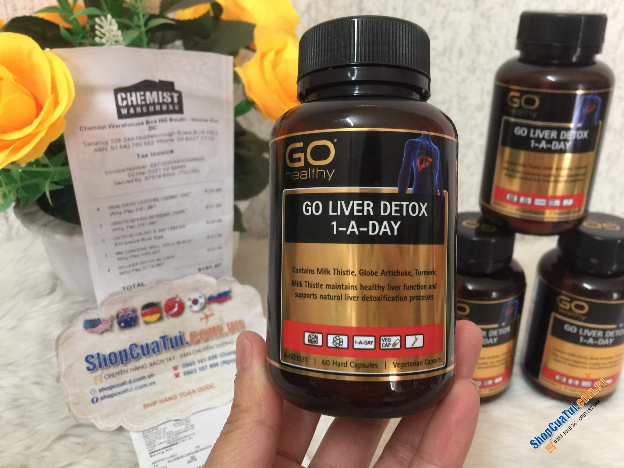 Viên uống thải độc gan GO Healthy Liver Detox 1 A Day 60 Capsules giúp loại bỏ các độc tố, tăng cường chức năng gan và khả năng kích thích cao tái tạo các tế bào gan