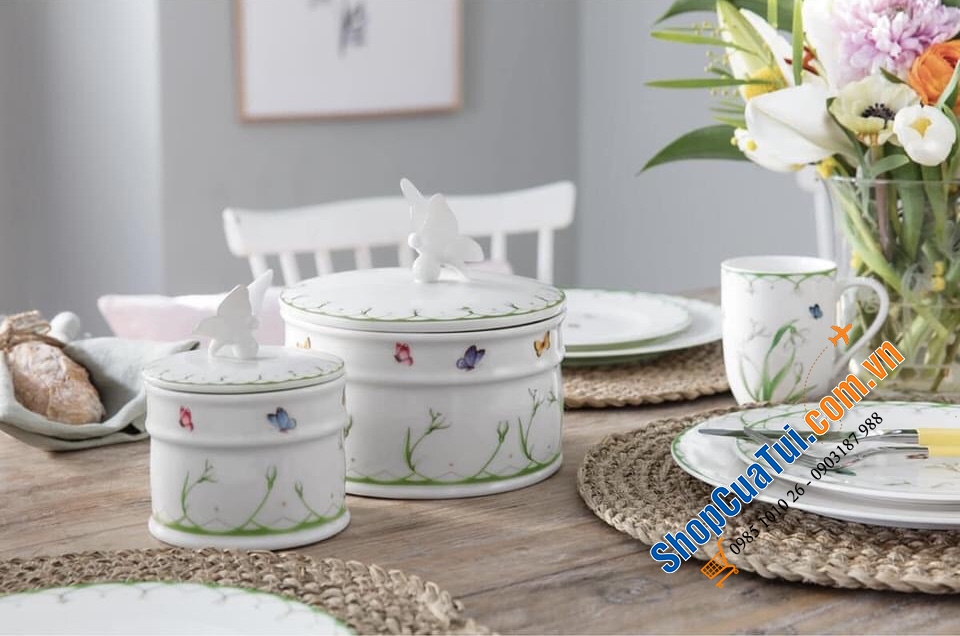 HŨ SỨ CAO CẤP VILLEROY BOCH COLOURFUL SPRING - MADE IN GERMANY - Lấy cảm hứng từ những bông hoa chuông lung linh trong gió và cánh bướm đầy màu sắc