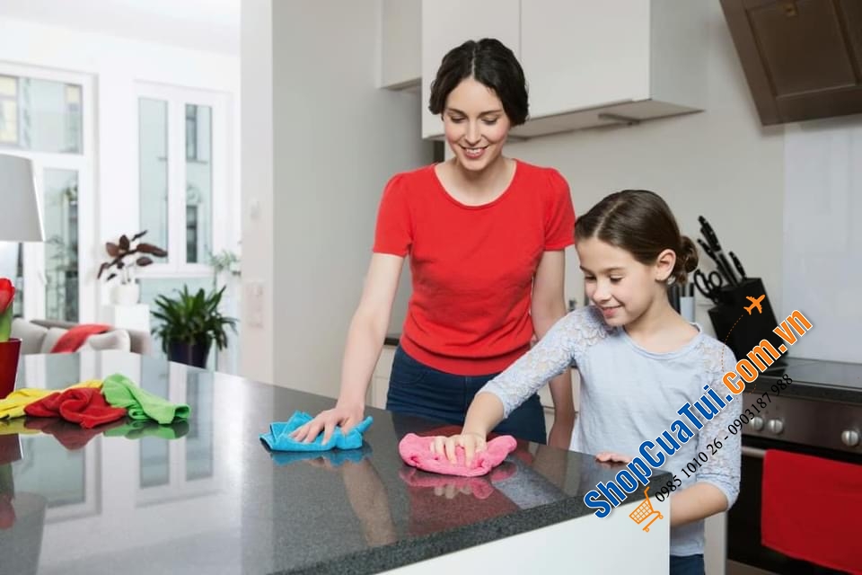 SET 8 KHĂN LAU BẾP CẦU VỒNG - LAU BÁT VILEDA XXL - hàng Germany.