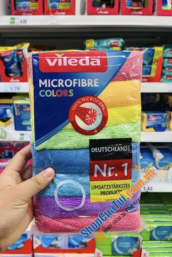 SET 8 KHĂN LAU BẾP CẦU VỒNG - LAU BÁT VILEDA XXL - hàng Germany.