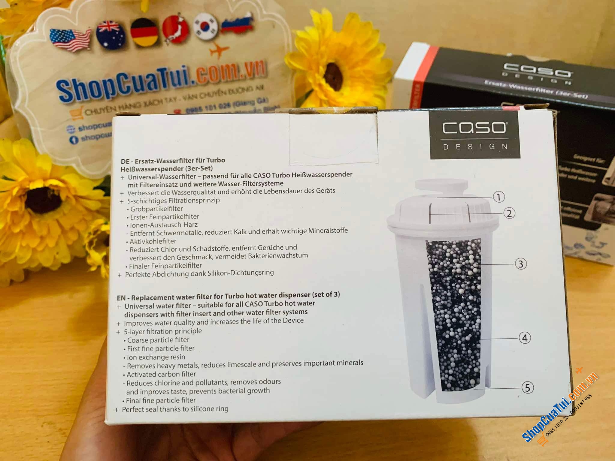 Set 3 lõi lọc của bình thuỷ Caso.