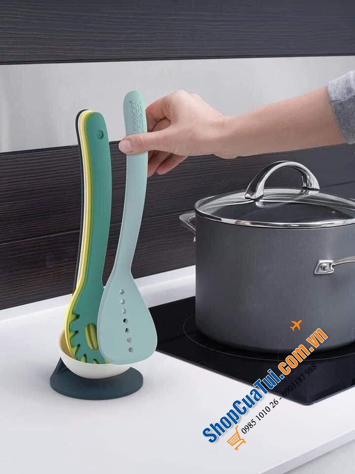 BỘ DỤNG CỤ NẤU ĂN JOSEPH JOSEPH HÚT NAM CHÂM 5 MÓN NEST UTENSILS PLUS + ĐẾ TỪ OPAL.