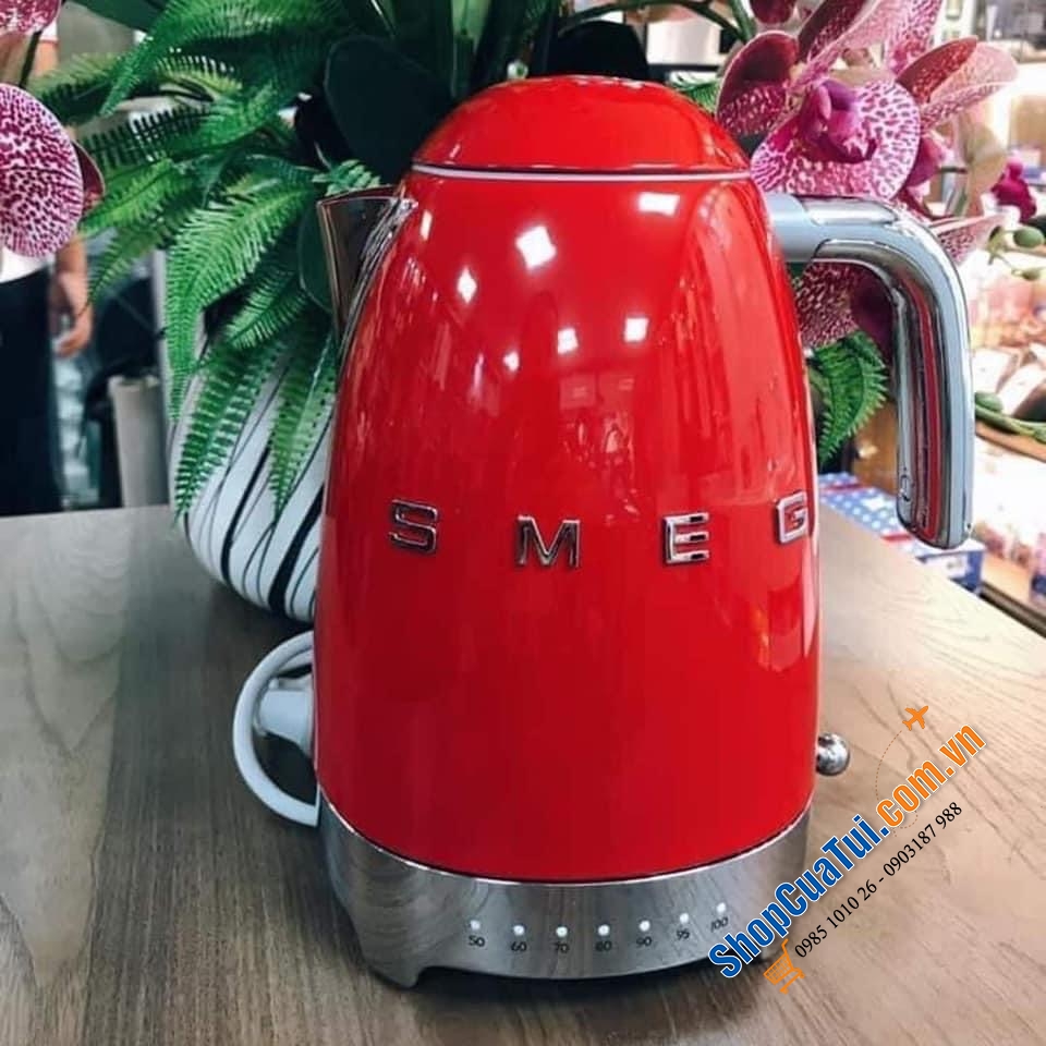 Ấm siêu tốc SMEG KLF04 (siêu hot có điều chỉnh nhiệt độ) màu đỏ hoặc kem