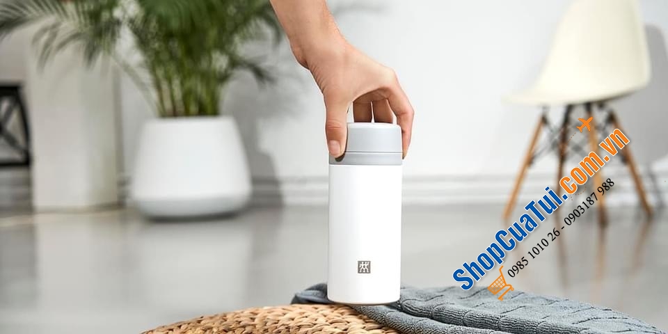 BÌNH GIỮ NHIỆT KÈM LỌC TRÀ ZWILLING 420ML MÀU TRẮNG.