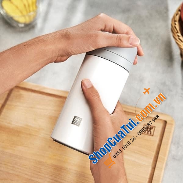 BÌNH GIỮ NHIỆT KÈM LỌC TRÀ ZWILLING 420ML MÀU TRẮNG.