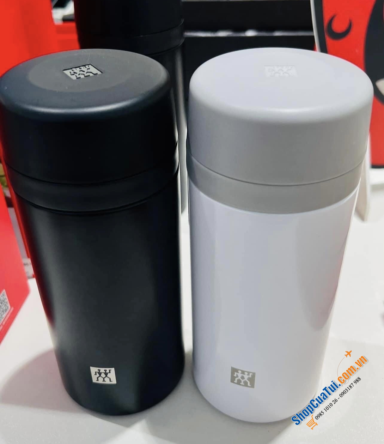 BÌNH GIỮ NHIỆT KÈM LỌC TRÀ ZWILLING 420ML MÀU TRẮNG.