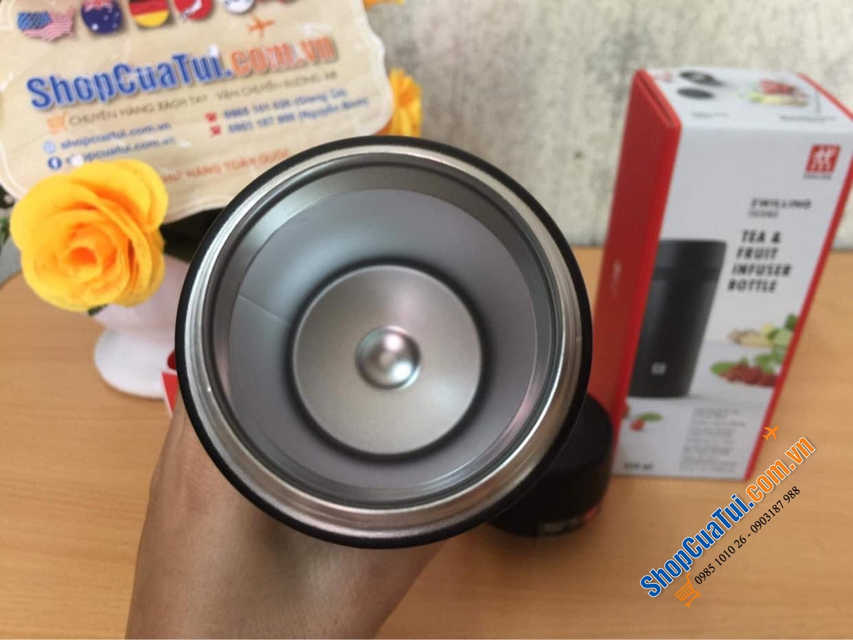 BÌNH GIỮ NHIỆT KÈM LỌC TRÀ ZWILLING 420ML MÀU TRẮNG.