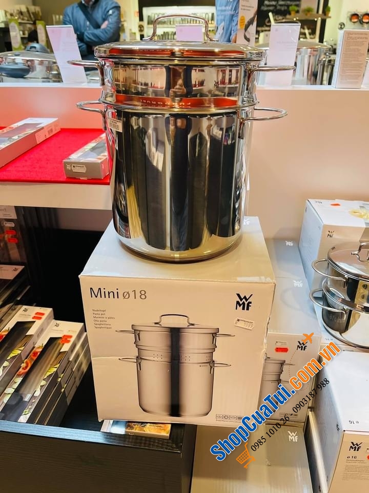 NỒI LUỘC MỲ, RAU CỦ, HẤP HẢI SẢN WMF 18 CM.