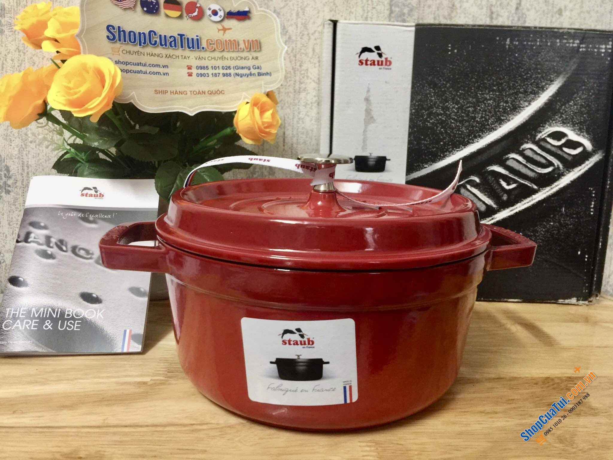 NỒI GANG STAUB ĐỎ CHERY 18 CM 1,7 LIT - màu đỏ cherry