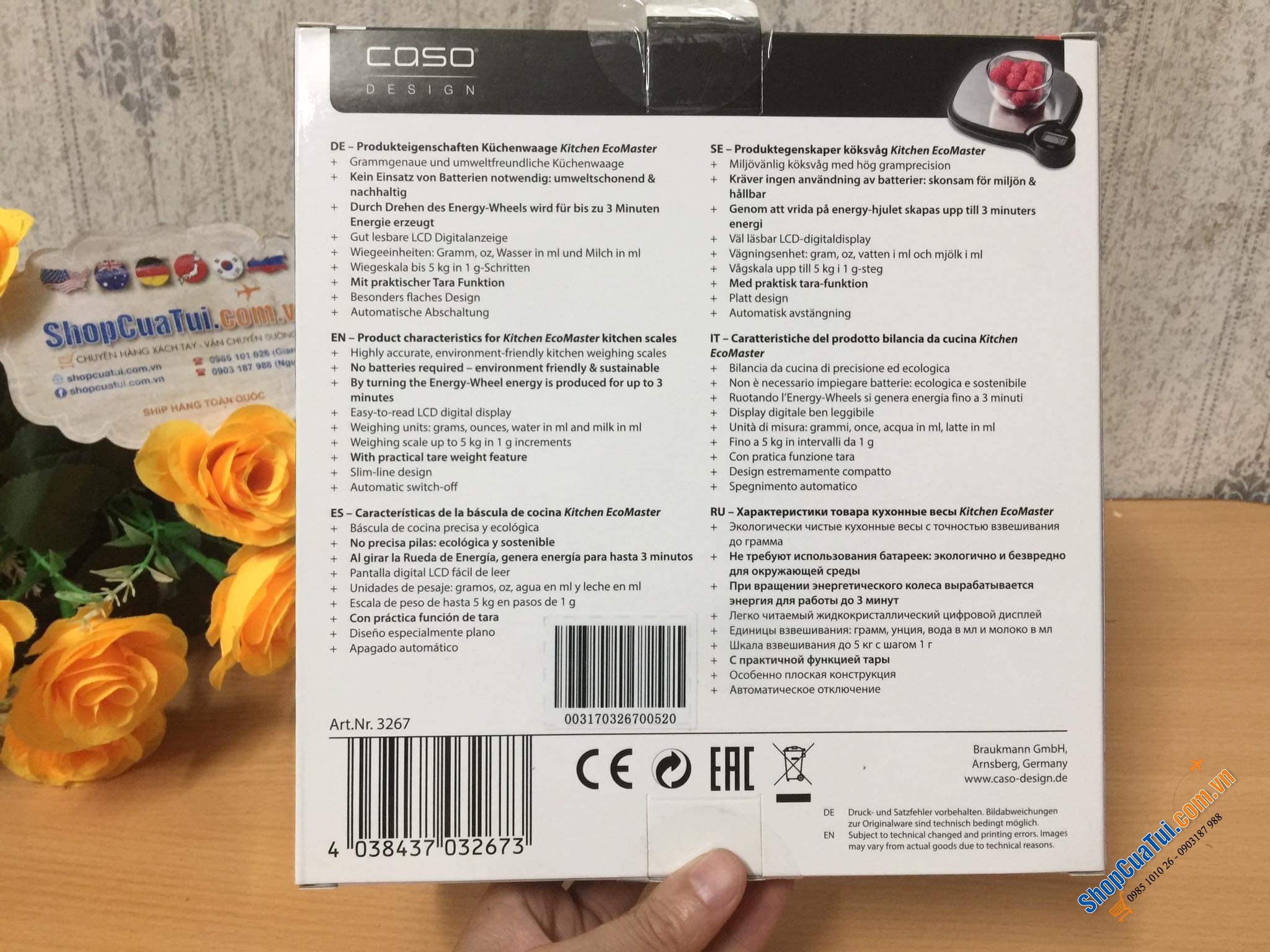 Cân nhà bếp Caso Kitchen EcoMaster 3267.