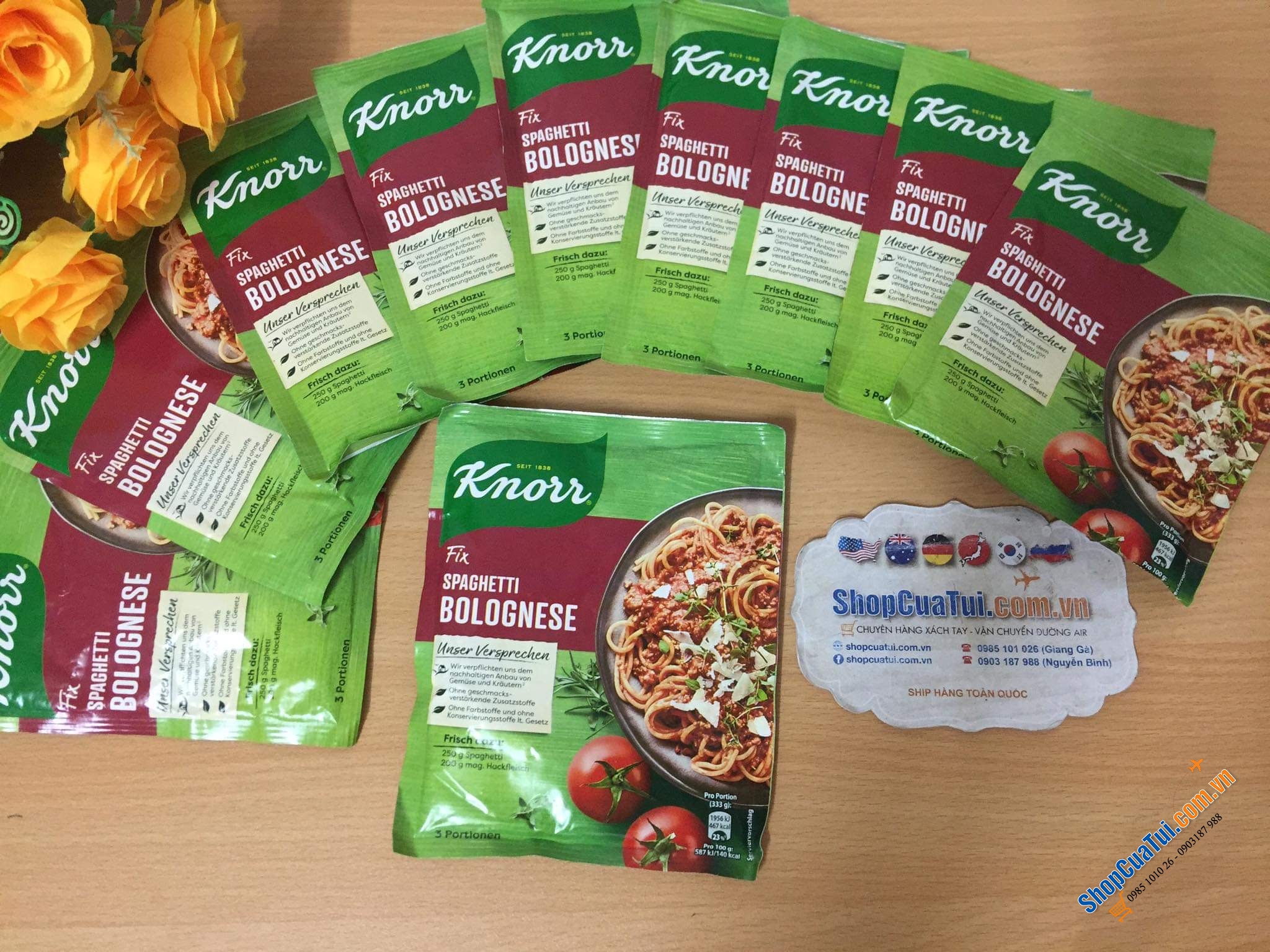 Gói gia vị Mỳ Spaghetty Ý của Knorr Đức.