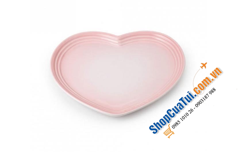 Đĩa TRÁI TIM LE CREUSET HỒNG 21 CM.