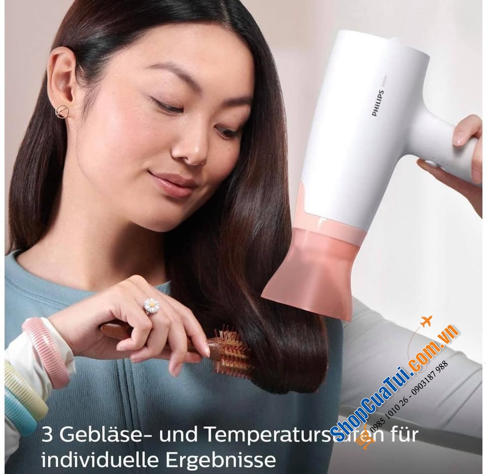 Sấy tóc Philips BHD300/10 MÀU TRẮNG HỒNG YỂU ĐIỆU.