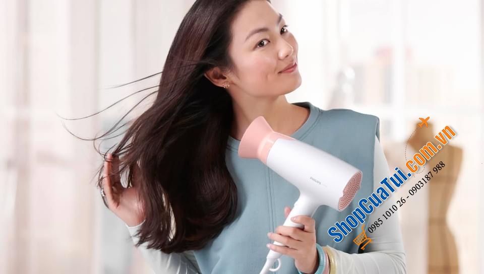 Sấy tóc Philips BHD300/10 MÀU TRẮNG HỒNG YỂU ĐIỆU.