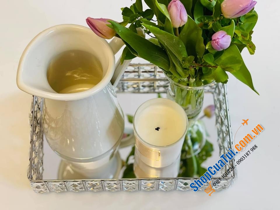 KHAY ĐÍNH HẠT PHA LÊ VUÔNG HOẶC TRÒN