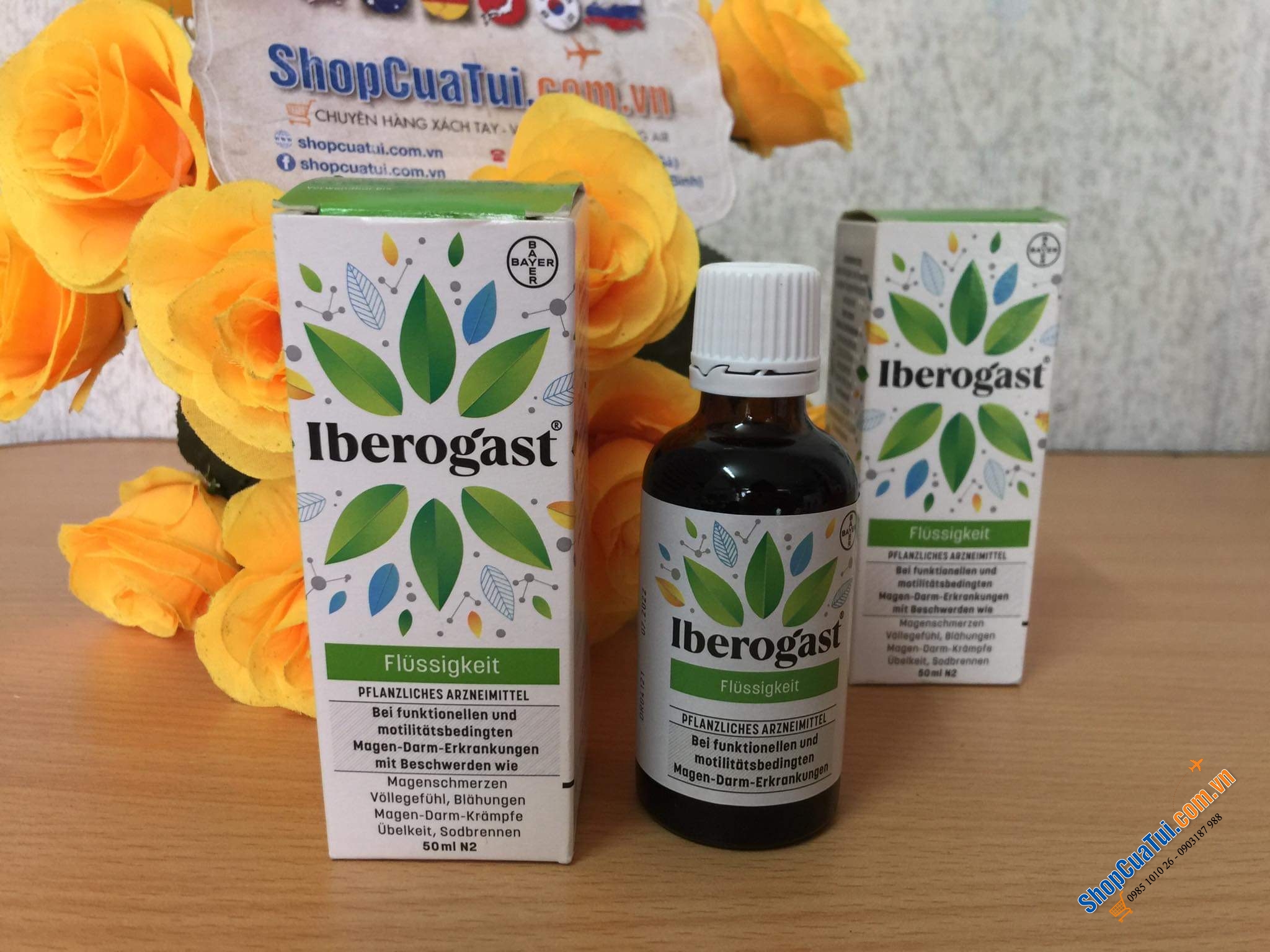 THUỐC IBEROGAST CHỮA VIÊM LOÉT DẠ DÀY, ĐẦY HƠI CHƯỚNG BỤNG- 100% từ thảo dược an toàn với sức khoẻ - 50ml.