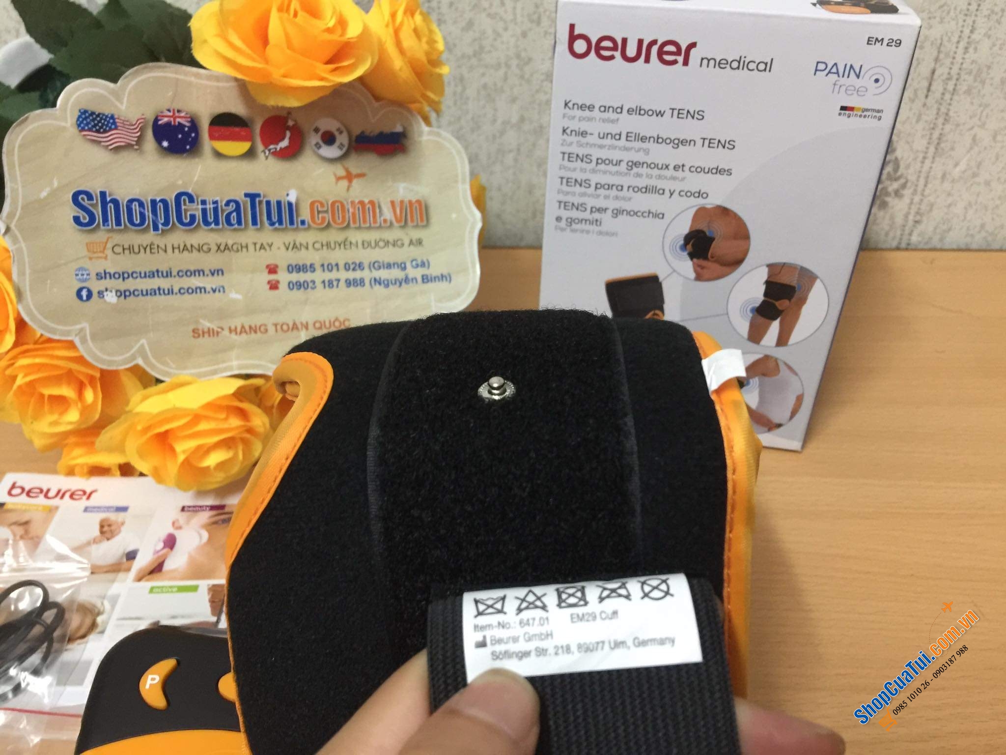 ĐAI ĐIỀU TRỊ GIẢM ĐAU CHO KHỚP GỐI VÀ KHUỶU TAY - BEURER EM29.