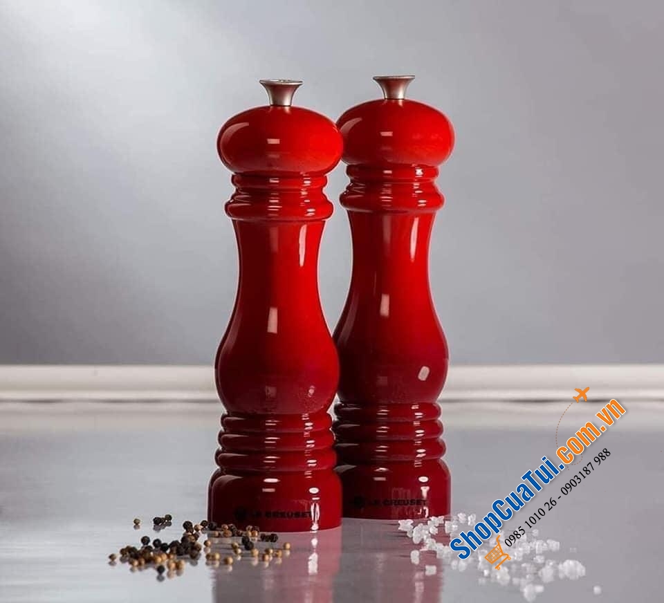 XAY TIÊU TAY LE CREUSET 21 cm MÀU ĐỎ - MÀU VÀNG